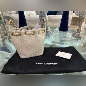 Authentic Saint Laurent Cassandra Small Bucket Bag Q